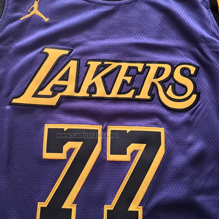Camiseta Nino Los Angeles Lakers Luka Doncic NO 77 Statement 2024 Violeta